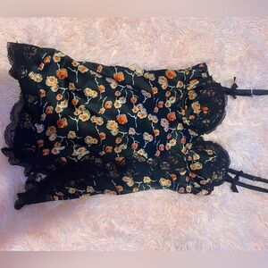 La SENZA Black and Pink Floral Lingerie